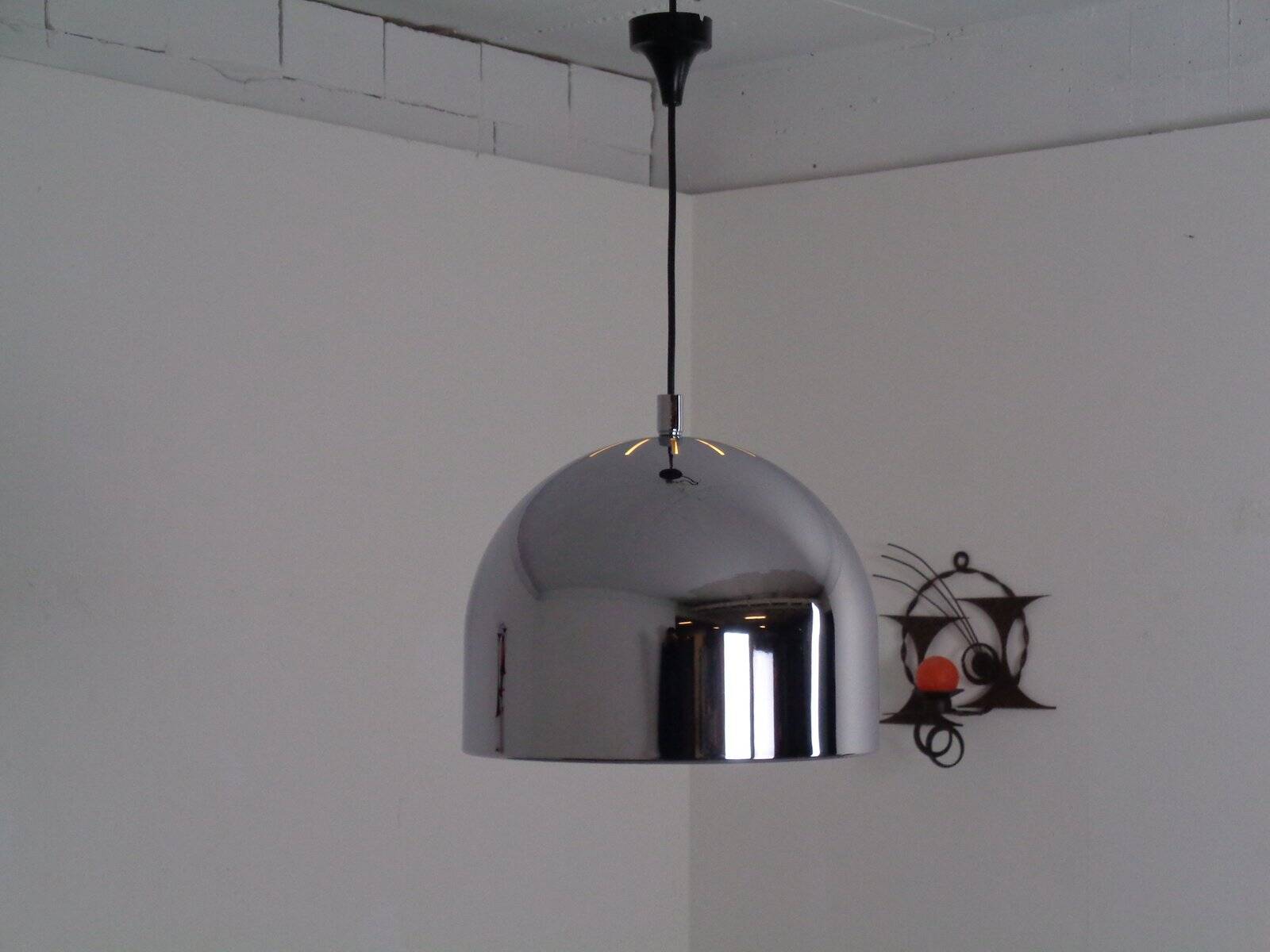 Large chrome-plated ceiling lamp from Staff, 1960s