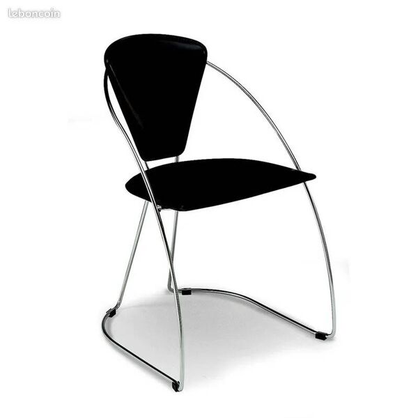 Deux chaises vintage acier et cuir FIL