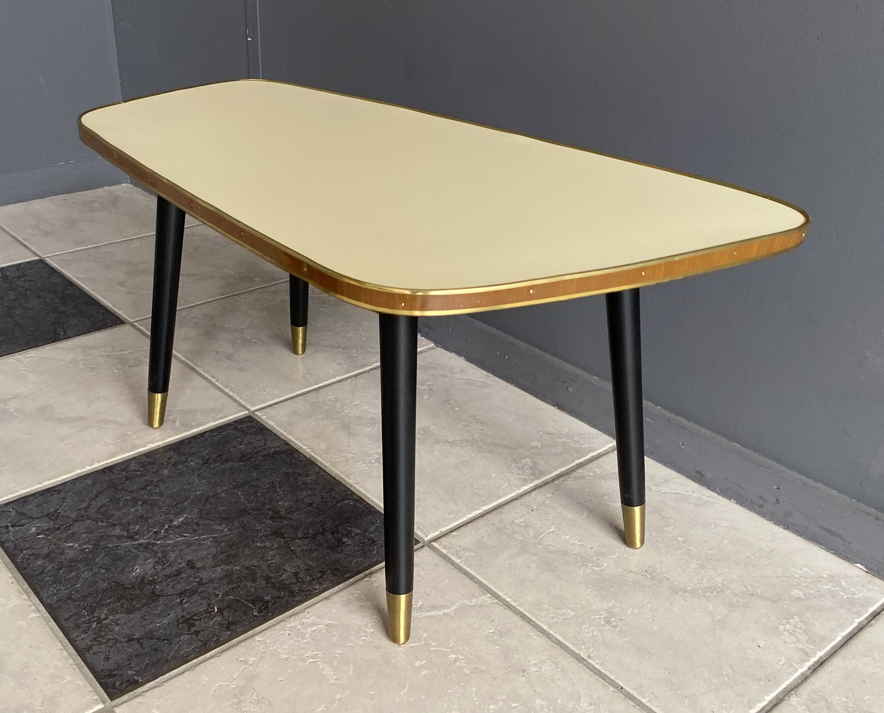 low Yellow formica side table 1960s