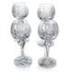 4 lead crystal wine glasses with slender baluster stems.