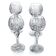 4 lead crystal wine glasses with slender baluster stems.