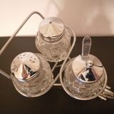 Salt, pepper and vintage mustard maker.