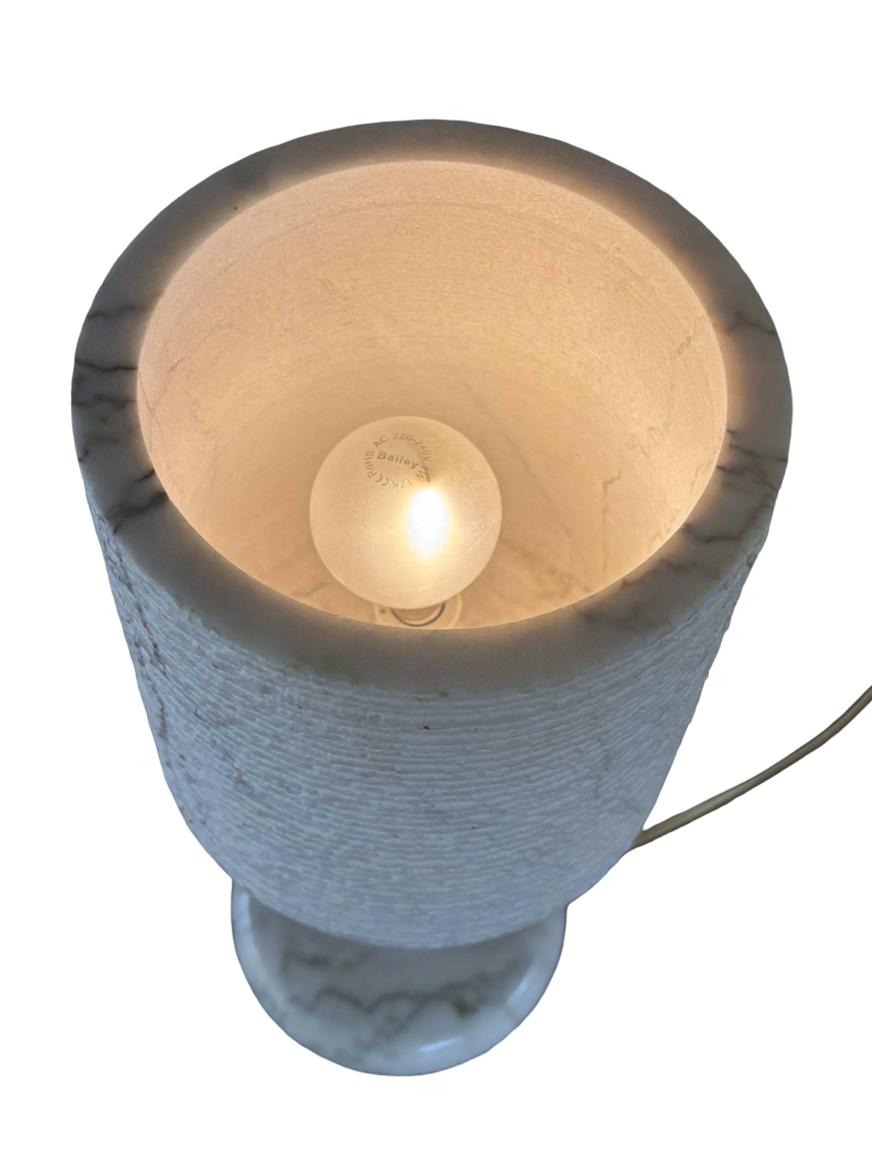 Vintage table lamp alabaster lamp, Italy 1960 minimalist
