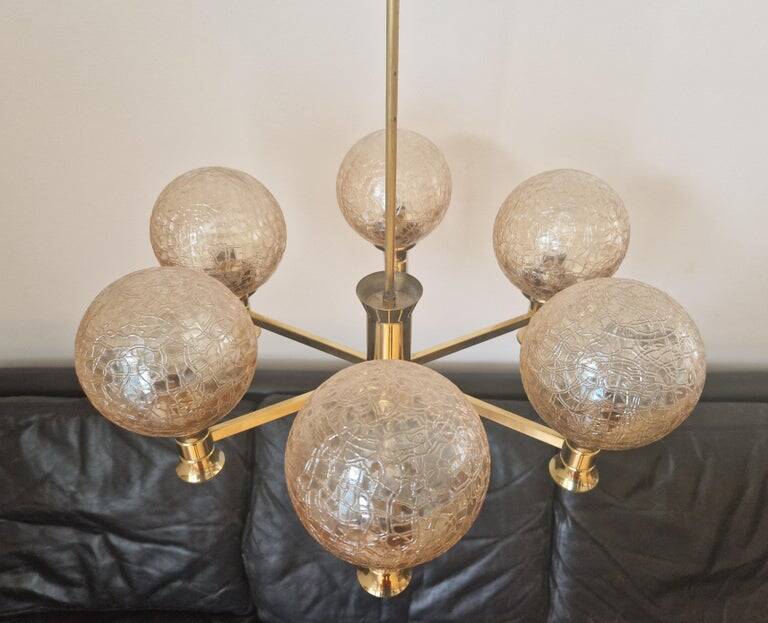 Mid-Century Brass Sputnik Chandelier, Germany, 1970s