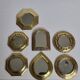 Set of 7 Moroccan mirrors in vintage brass 12 cm