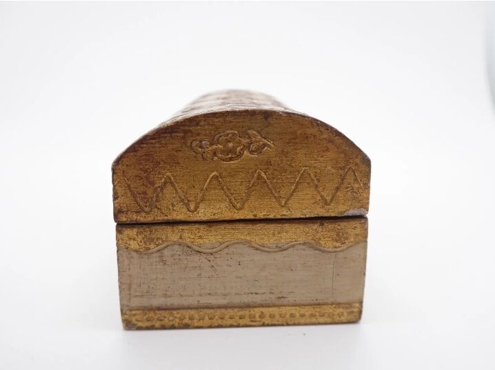 Florentine wooden stamp box, vintage Italy
