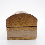 Boite à timbre Florentine en bois, Italie vintage