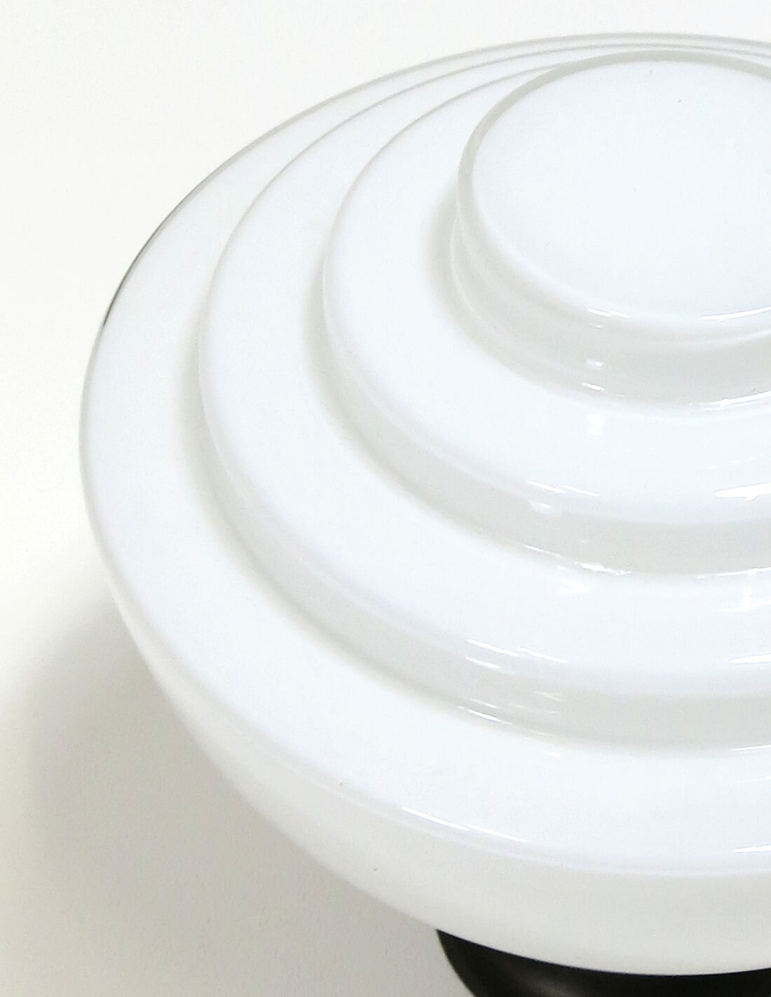 Stairs lamp in Art Deco style with opaline glass and brass