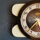 Vintage formica clock rectangular silent wall pendulum "Carrez black white"