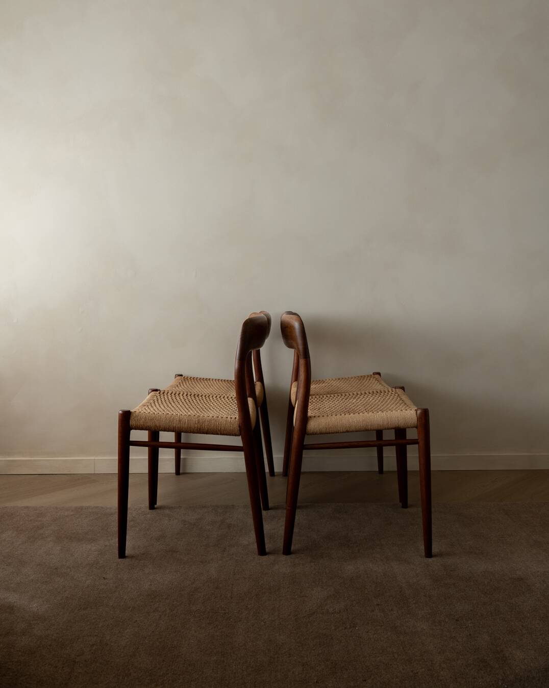Vintage Danish Teak Dining Chairs Model 75 Niels O. Møller 1950s Set of 4