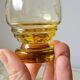 6 old art deco yellow cut glass liqueur glasses