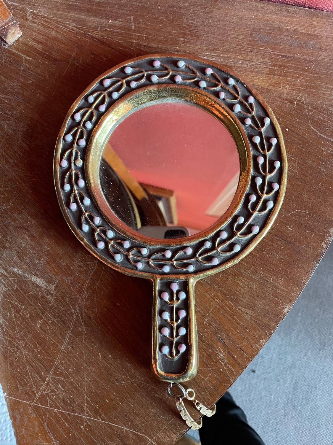 Mithé Espelt polychrome ceramic mirror