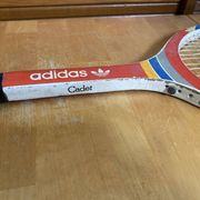 Vintage ADIDAS Cadet Wooden Tennis Racket + Sports Cover #E24