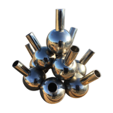 Multi-flower chrome metal vase