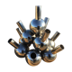 Multi-flower chrome metal vase