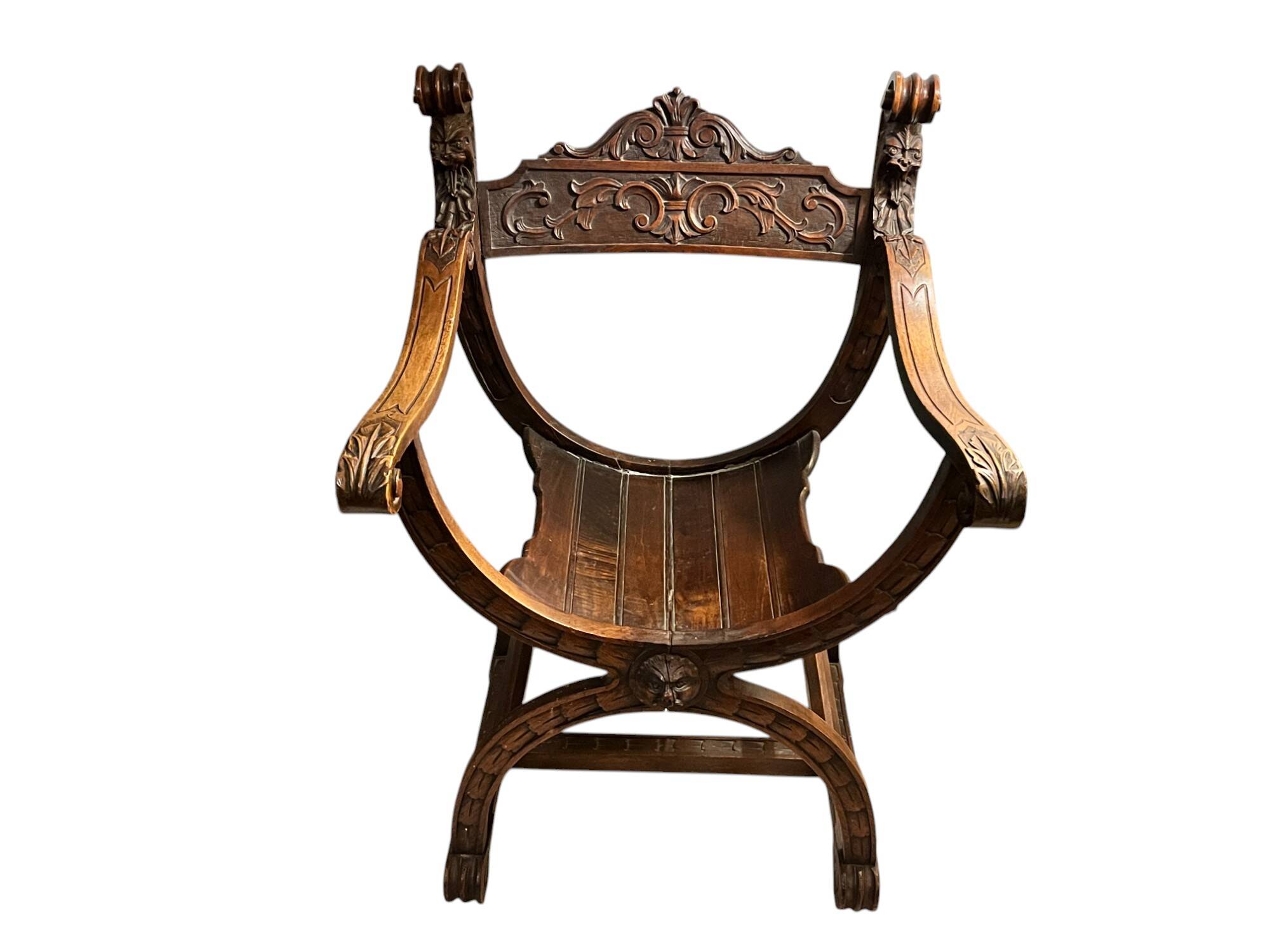 Armchair called Dagobert in carved wood circa 1900