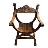 Armchair called Dagobert in carved wood circa 1900