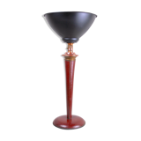 Lampe de table en cuir et laiton du milieu du siècle, Mazda France