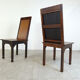 Mid-century bamboo high back dining chairs with table, 1960s