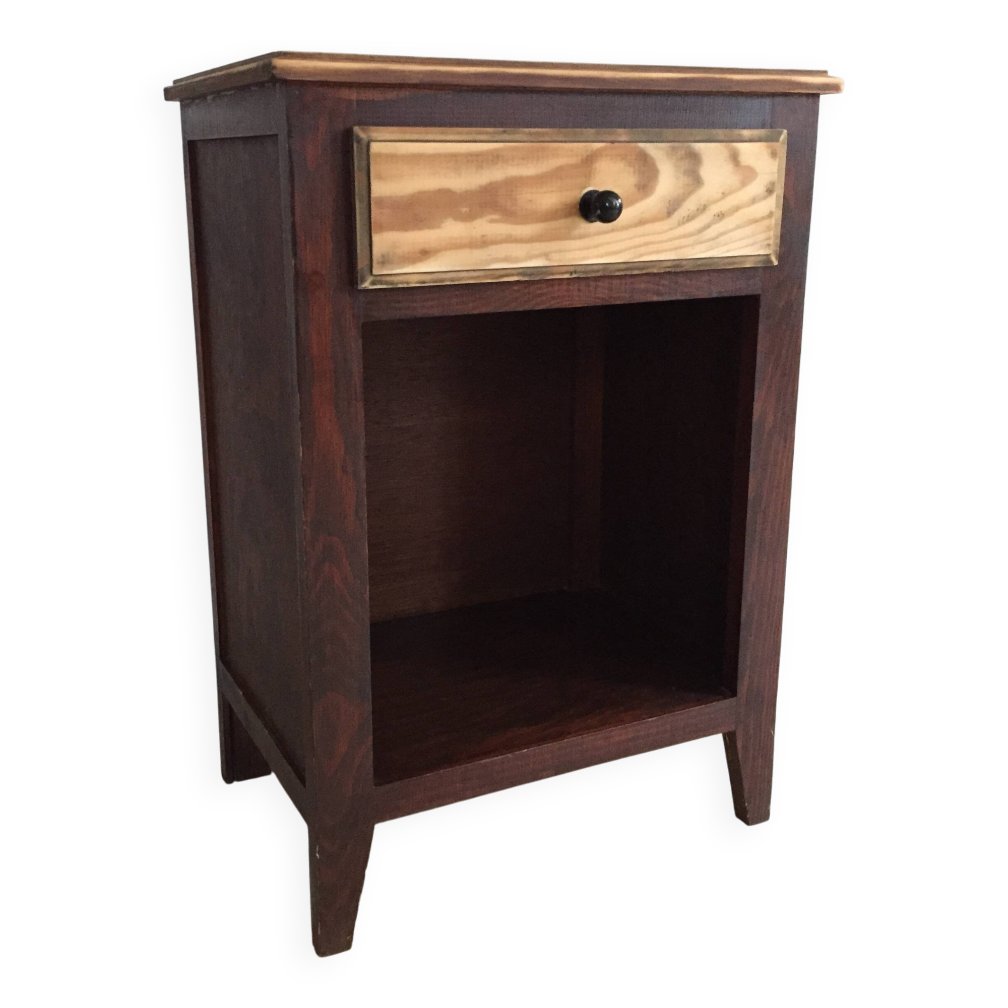 Vintage compass leg bedside cabinet