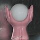 Vintage ceramic hand lamp and opaline globe