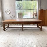 Solid walnut farmhouse castle table 1900 XXL