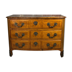 Commode style Régence en placage