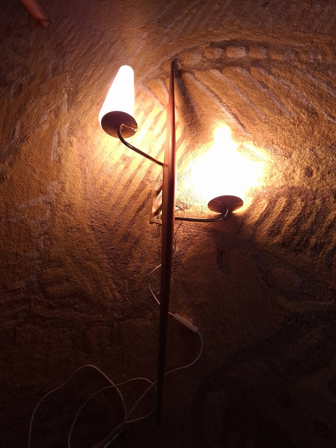 60's teak wall light from Maison Lunel