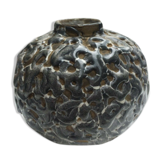 Vase ceramic ball enamelled with La Charentaise drippings