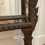 Large mirror or trumeau with beadwork in carved and gilded wood. Italian work from the beginning of the 19th century