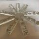 Nine Scandinavian double glass candle holders
