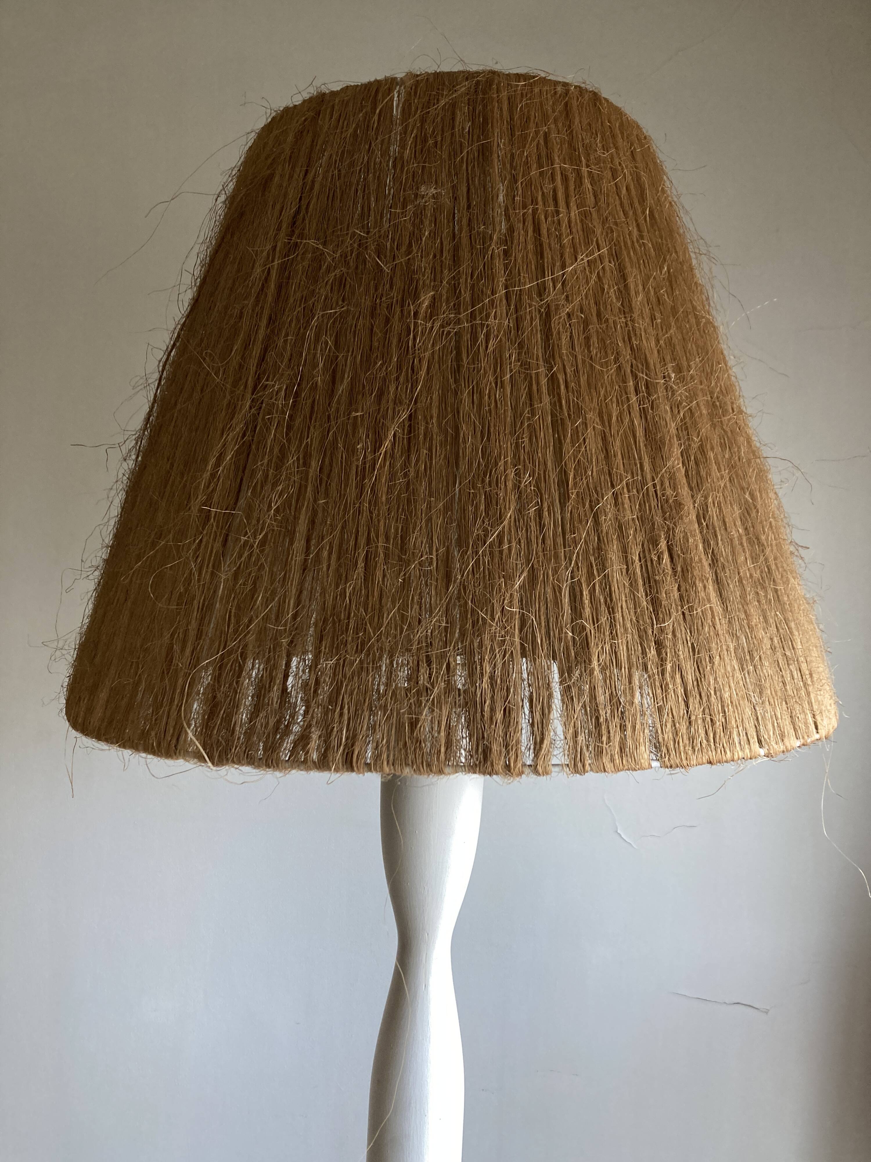 Lampadaire art déco 1950 bois et corde
