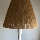 Art deco floor lamp 1950 wood and rope