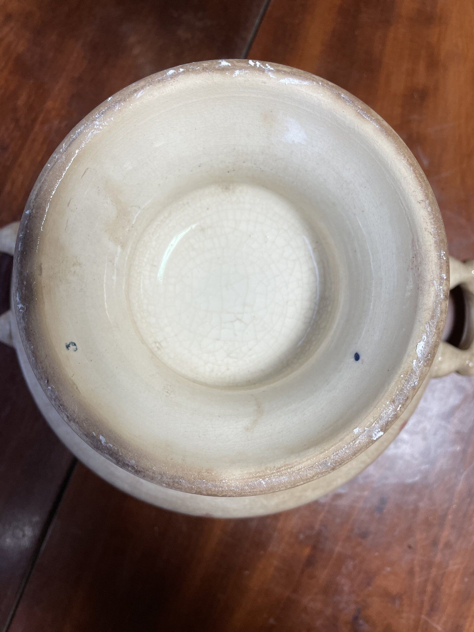 Soupière in earthenware iron earth Sarreguemines service Edge 1900