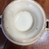 Soupière in earthenware iron earth Sarreguemines service Edge 1900
