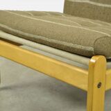 🟡 Vintage oak lounge chair with wool upholstery / Denmark 1960s