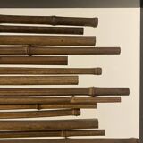 Exotic wood and bamboo privacy screen