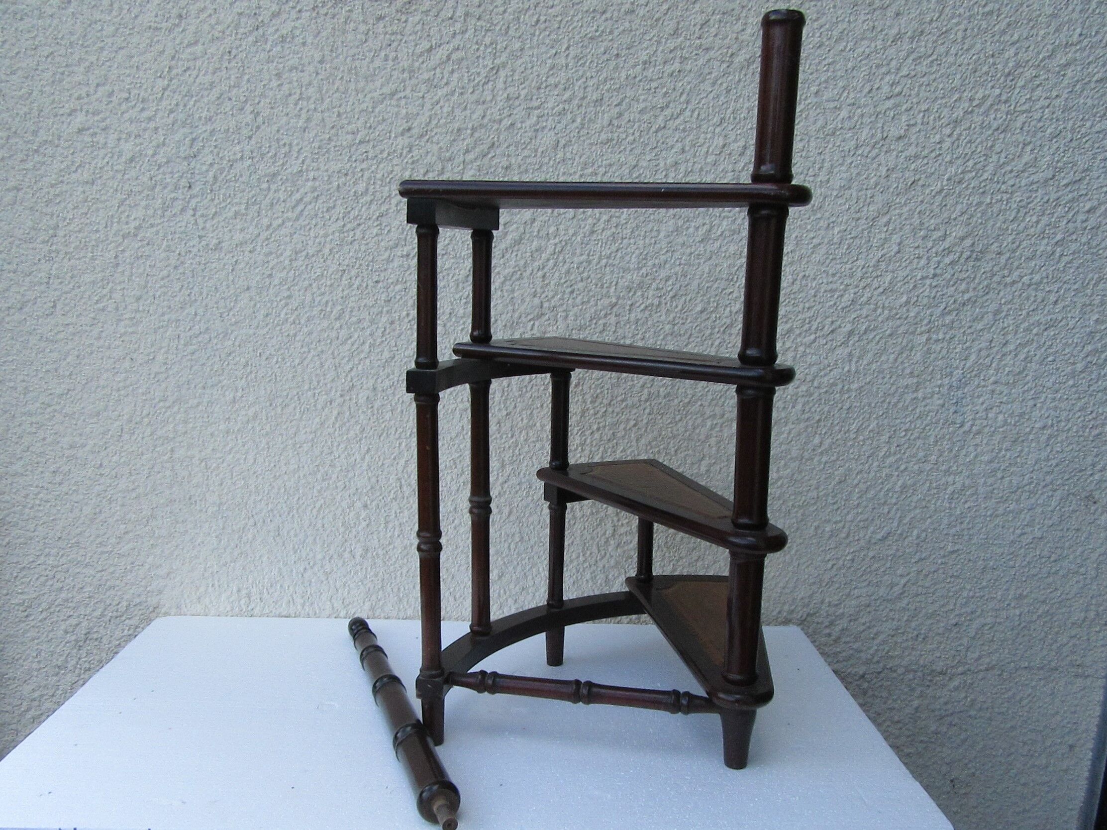 English library ladder mahogany