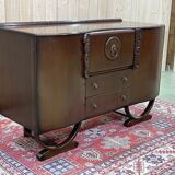 English art deco oak bar