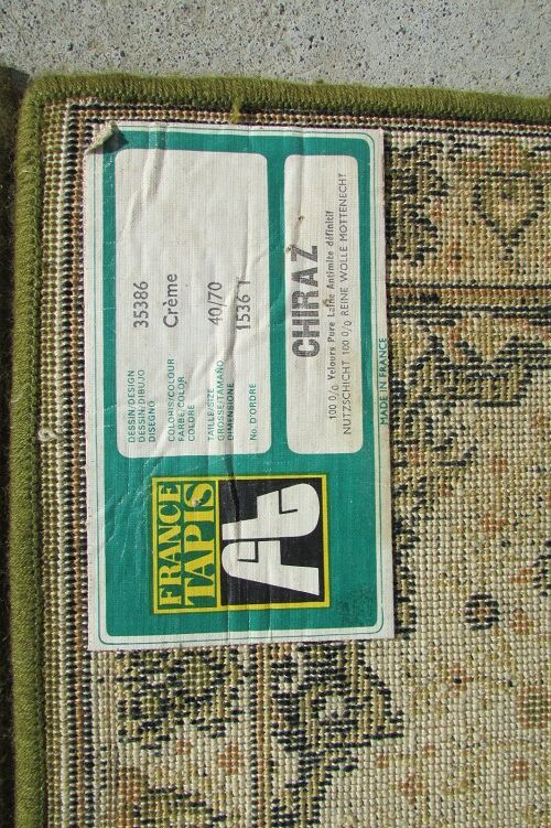 2 carpets 40 x 70 cm , green and gold