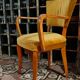 Fauteuil chaise bridge ancien moutarde