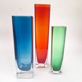Set of 3 Murano glass vases