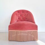 Pink toad armchair with fringes