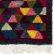 Colorful Vintage Hand-Knotted Turkish Tulu Rug with Geometric Triangle Design, 100% Wool