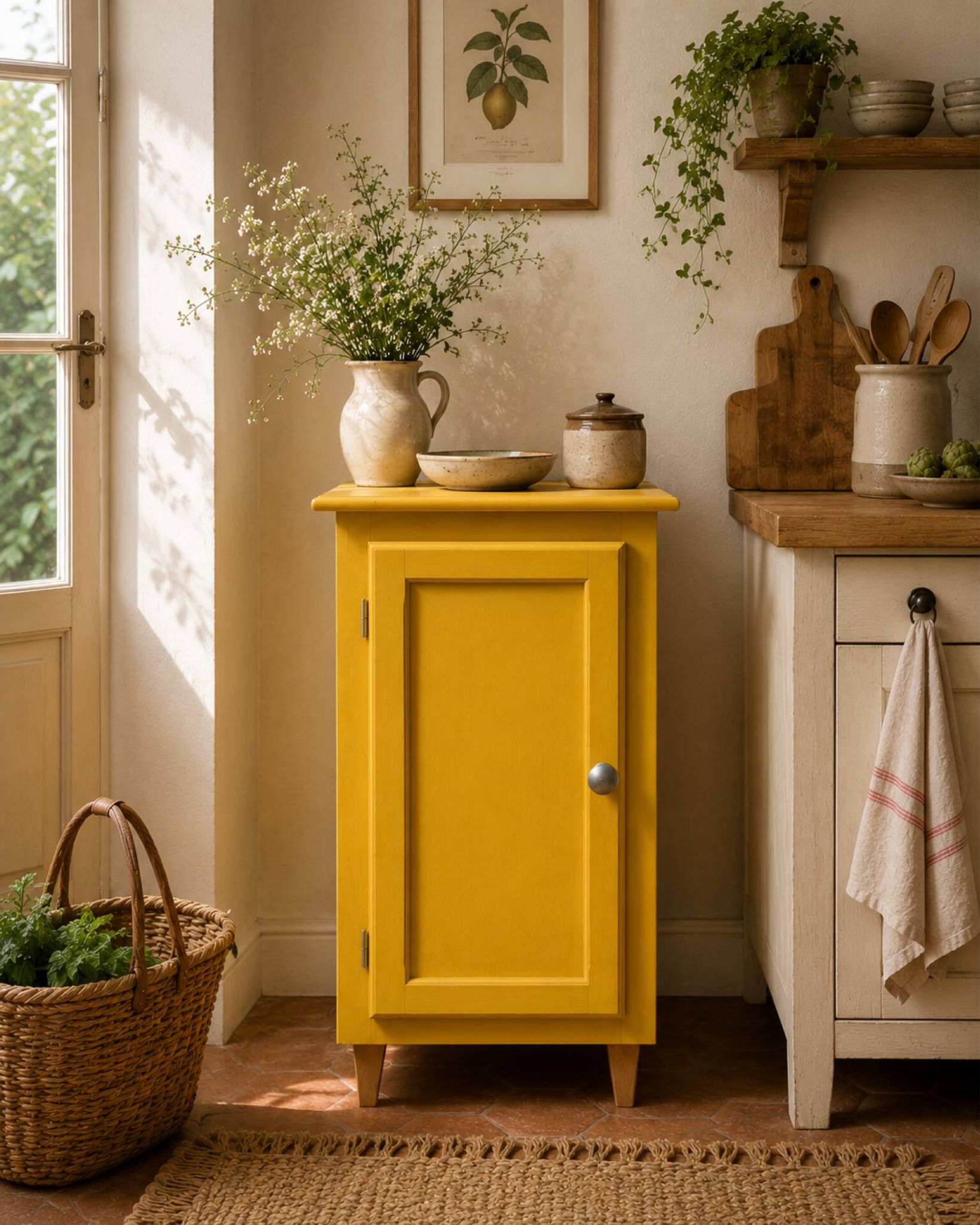 Buffet parisien art déco ocre jaune