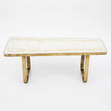 Mosaic & brass coffee table by Berthold Muller