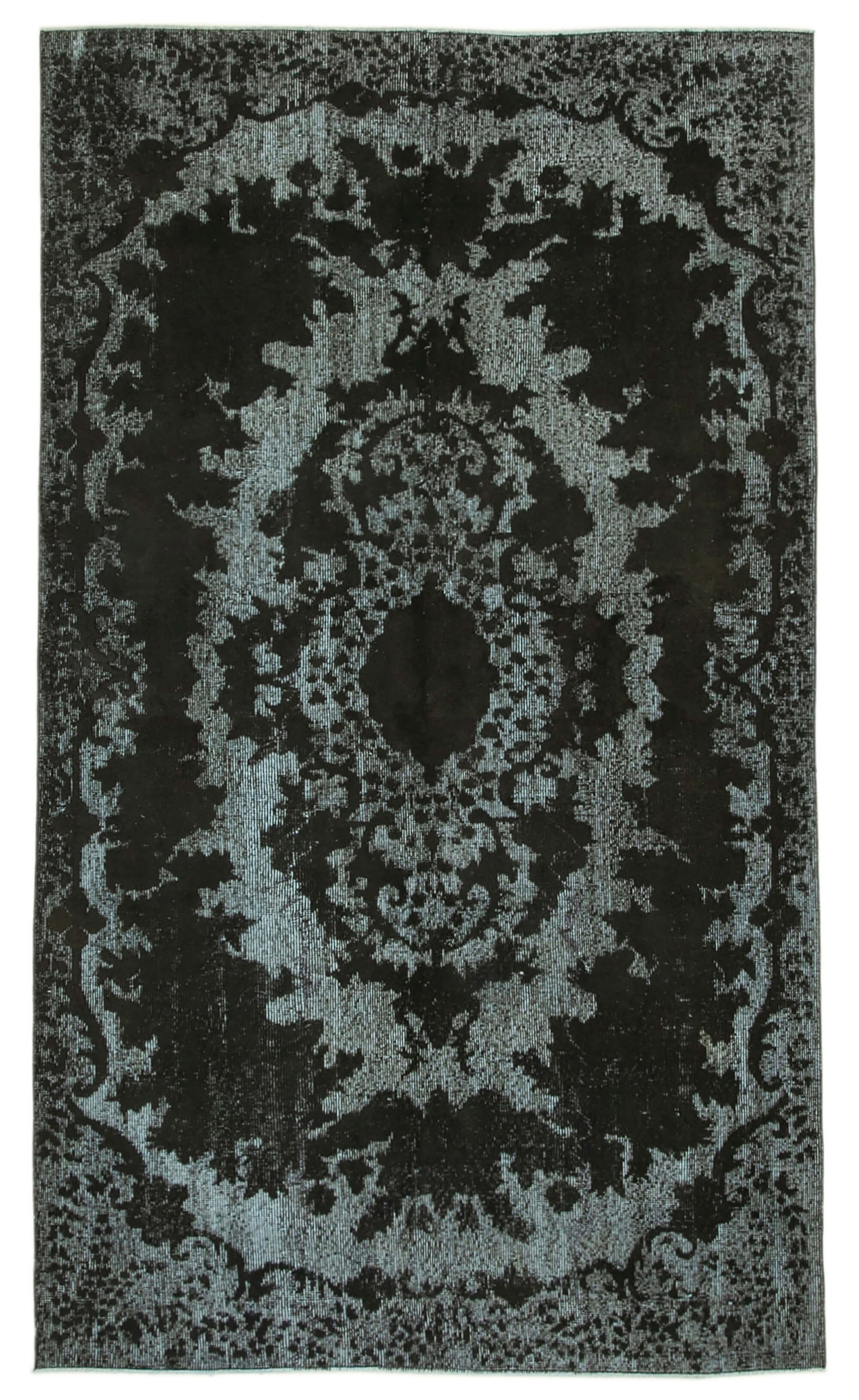 Hand-knotted vintage turkish 1980s 157 cm x 269 cm black rug