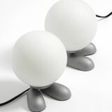 Pair of 1990s table lamps with a cast aluminum base by Sompex