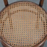 Set of 4 vintage bistro chairs Jacob & Josef Kohn Wien with a wicker seat