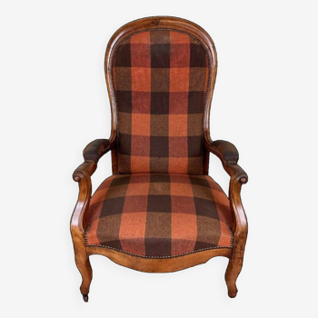 Fauteuil Voltaire époque XIXeme en noyer